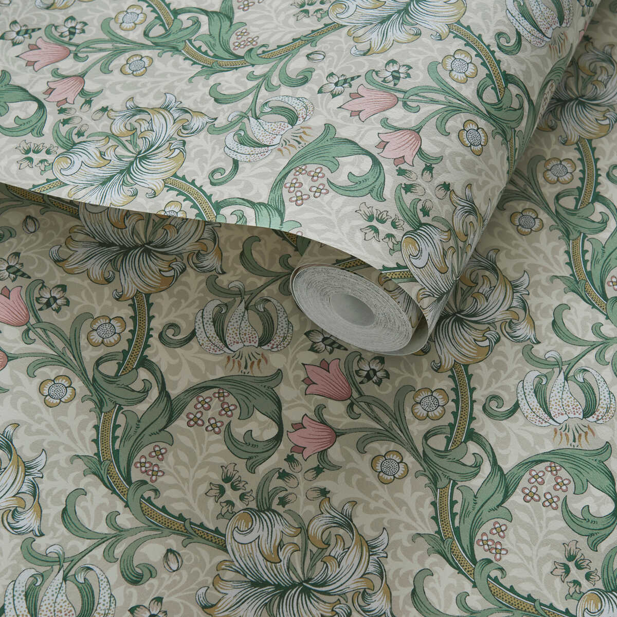 Golden Lily - Linen Wp - CLARKE AND CLARKE Wallpaper