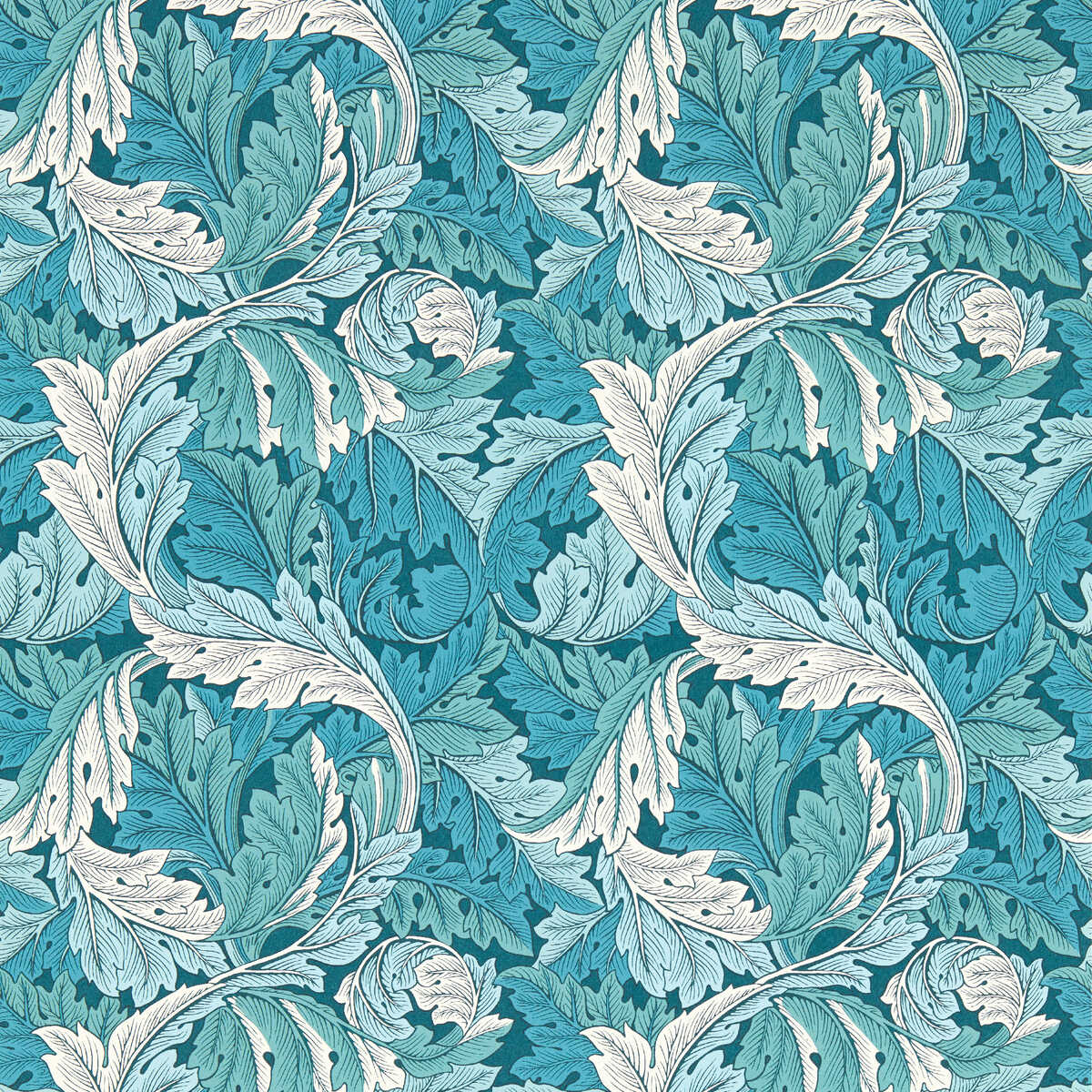 Acanthus Wp - Teal - CLARKE AND CLARKE Papel pintado
