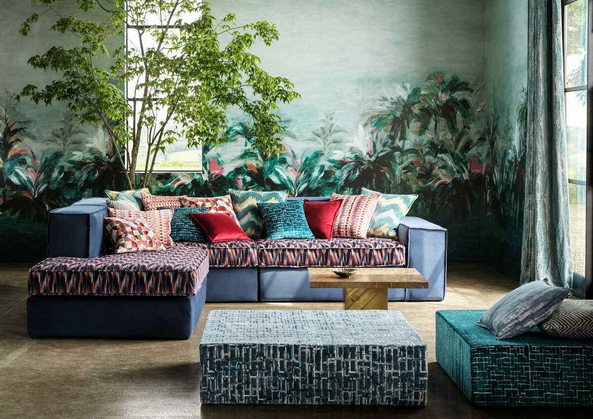 Alberi-Teal-Fuch-Banner-Clarke-And-Clarke-Wallpaper - CLARKE AND CLARKE Wallpaper