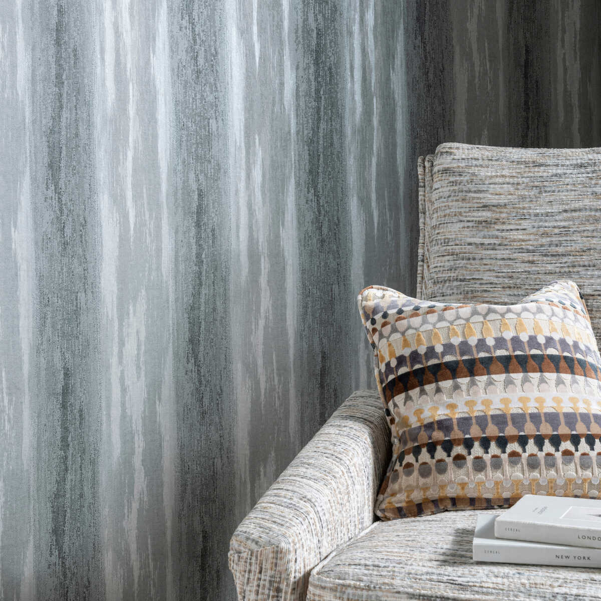 Effetto - Pewter Wp - CLARKE AND CLARKE Wallpaper