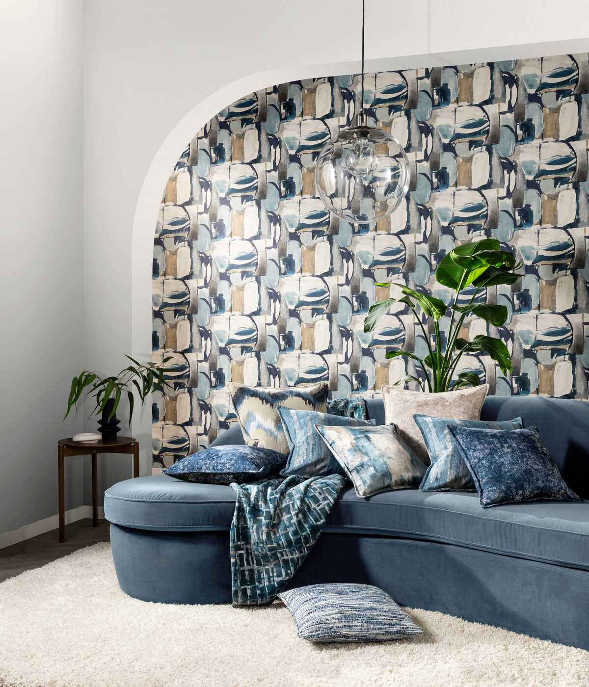 Figura-Denim-Linen-Wp-Clarke-And-Clarke-Wallpaper - CLARKE AND CLARKE Wallpaper