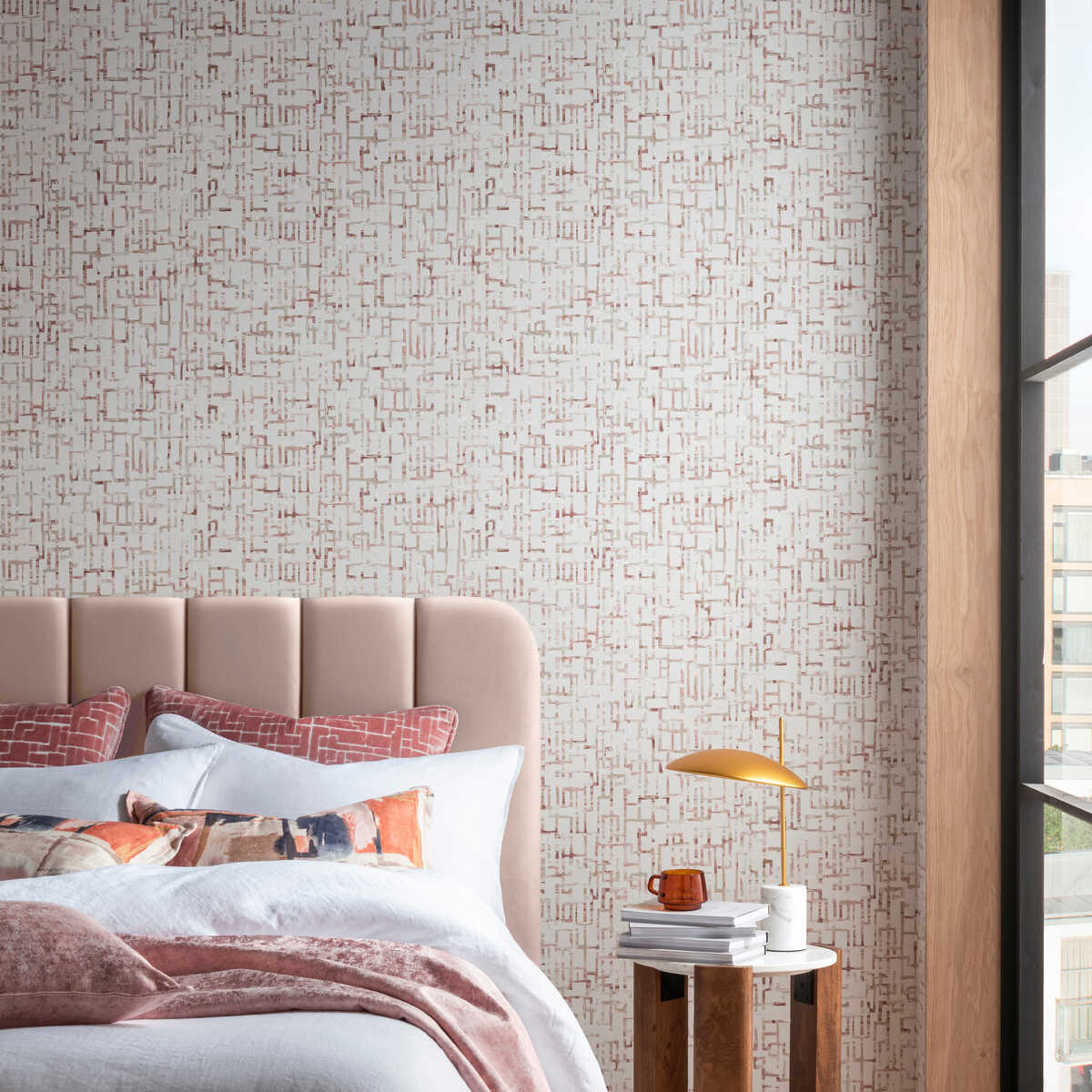 Quadrata - Blush Wp - CLARKE AND CLARKE Wallpaper