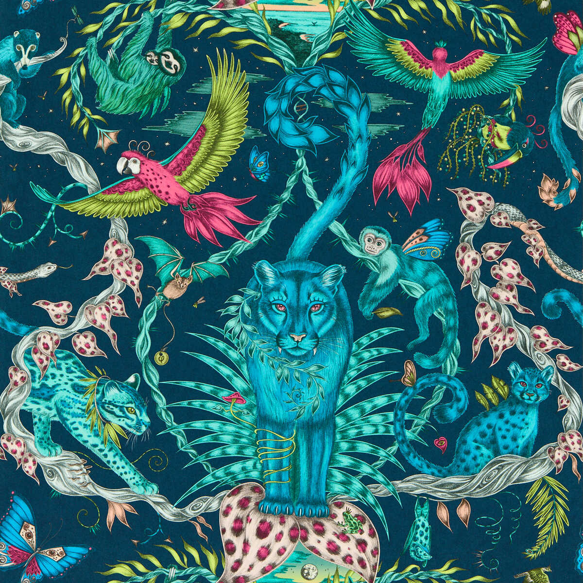 Bosque Dreams - Navy Wp - CLARKE AND CLARKE Papel pintado
