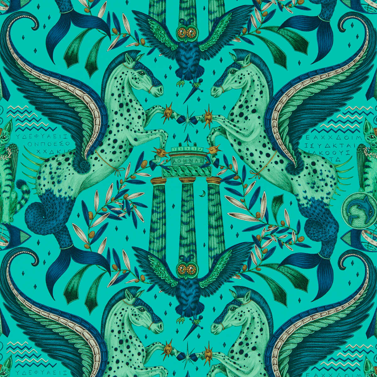 Odyssey Mythos - Peacock Wp - CLARKE AND CLARKE Papel pintado