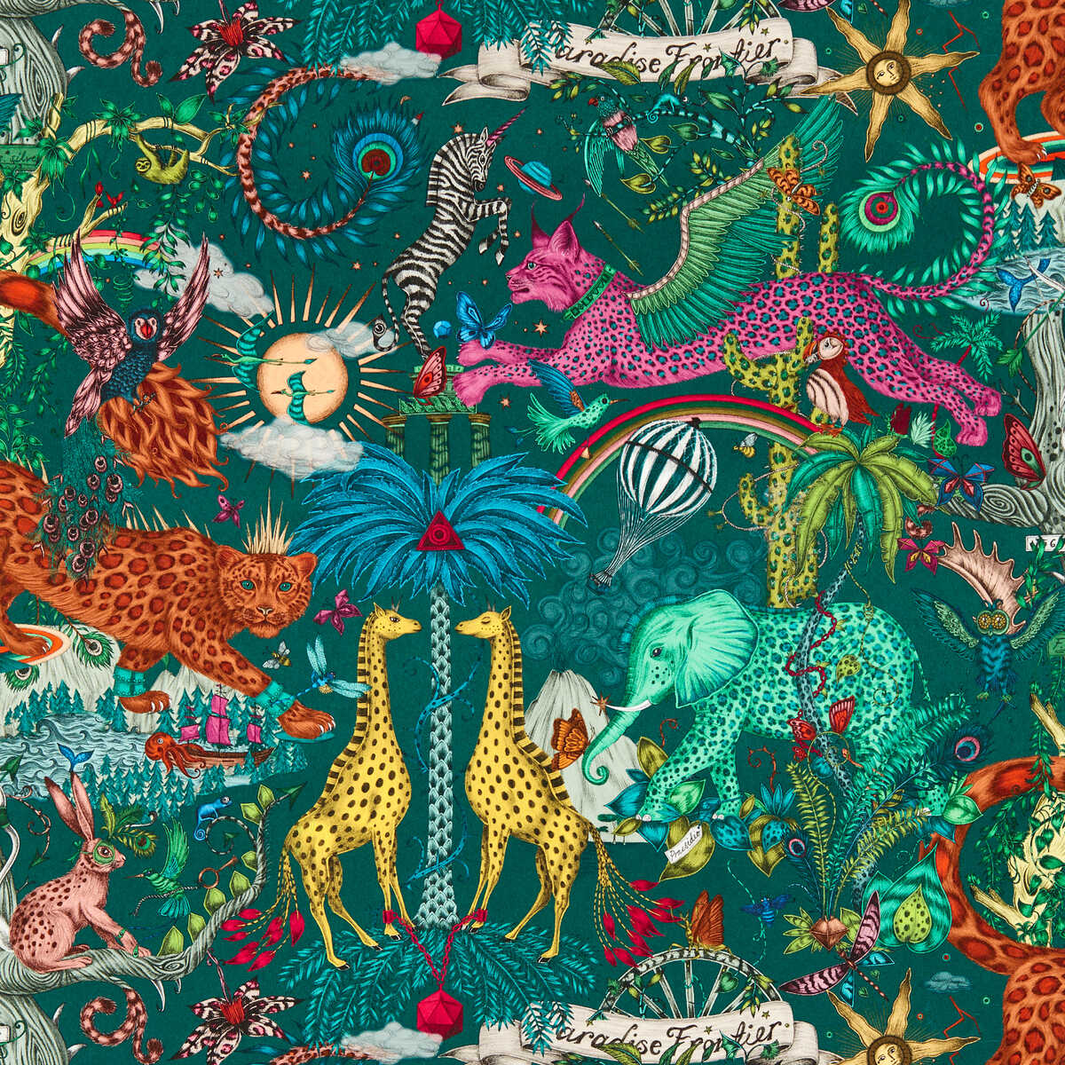 Paradise Lost - Teal Wp - CLARKE AND CLARKE Papel pintado