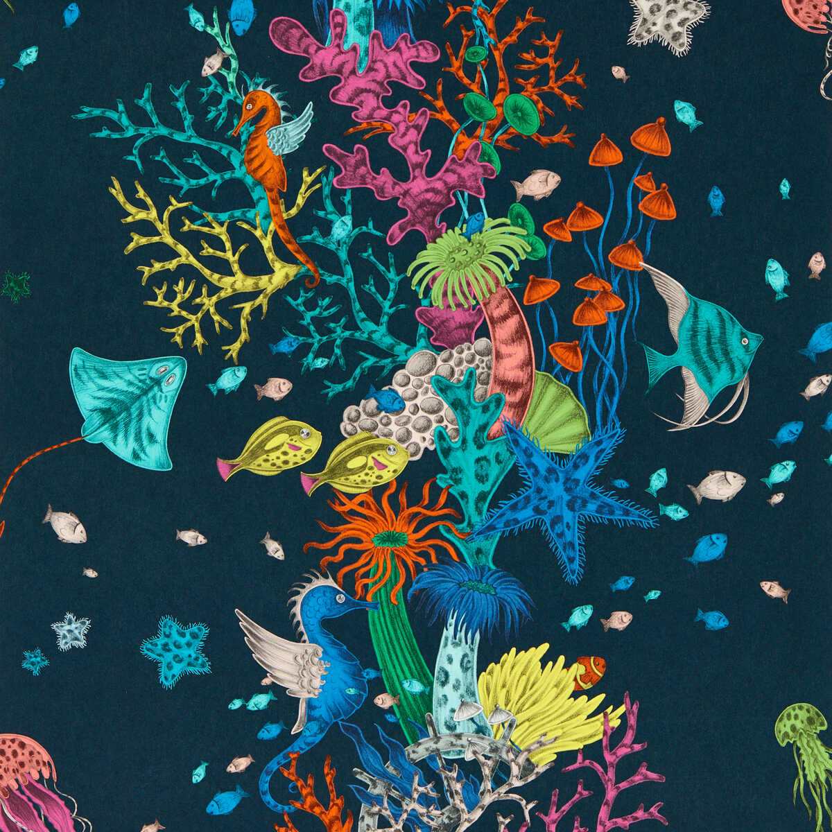 Seaforest - Navy Wp - CLARKE AND CLARKE Papel pintado
