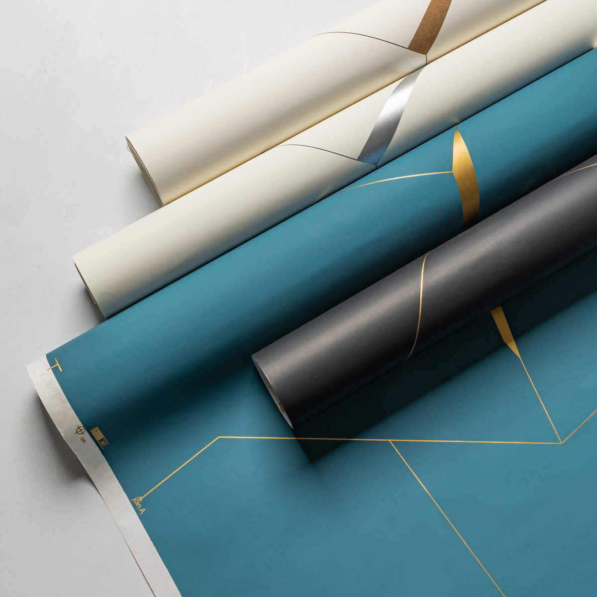 Divergent - Teal - KRAVET COUTURE Wallpaper