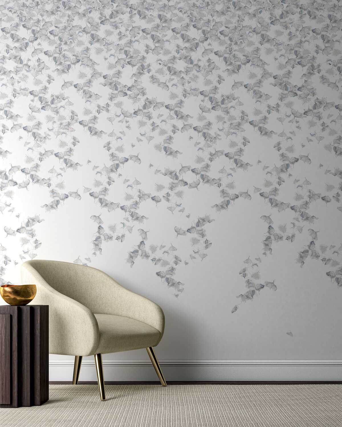 Falling Ginkgo - Winter - KRAVET COUTURE Wallpaper
