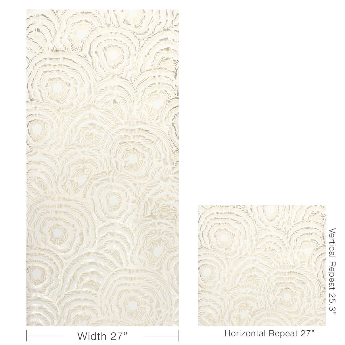 Panache Wp - Champagne - KRAVET COUTURE Wallpaper
