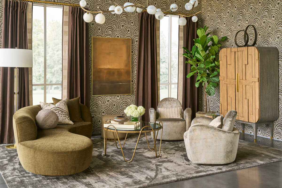 Panache Wp - Chocolate - KRAVET COUTURE Wallpaper