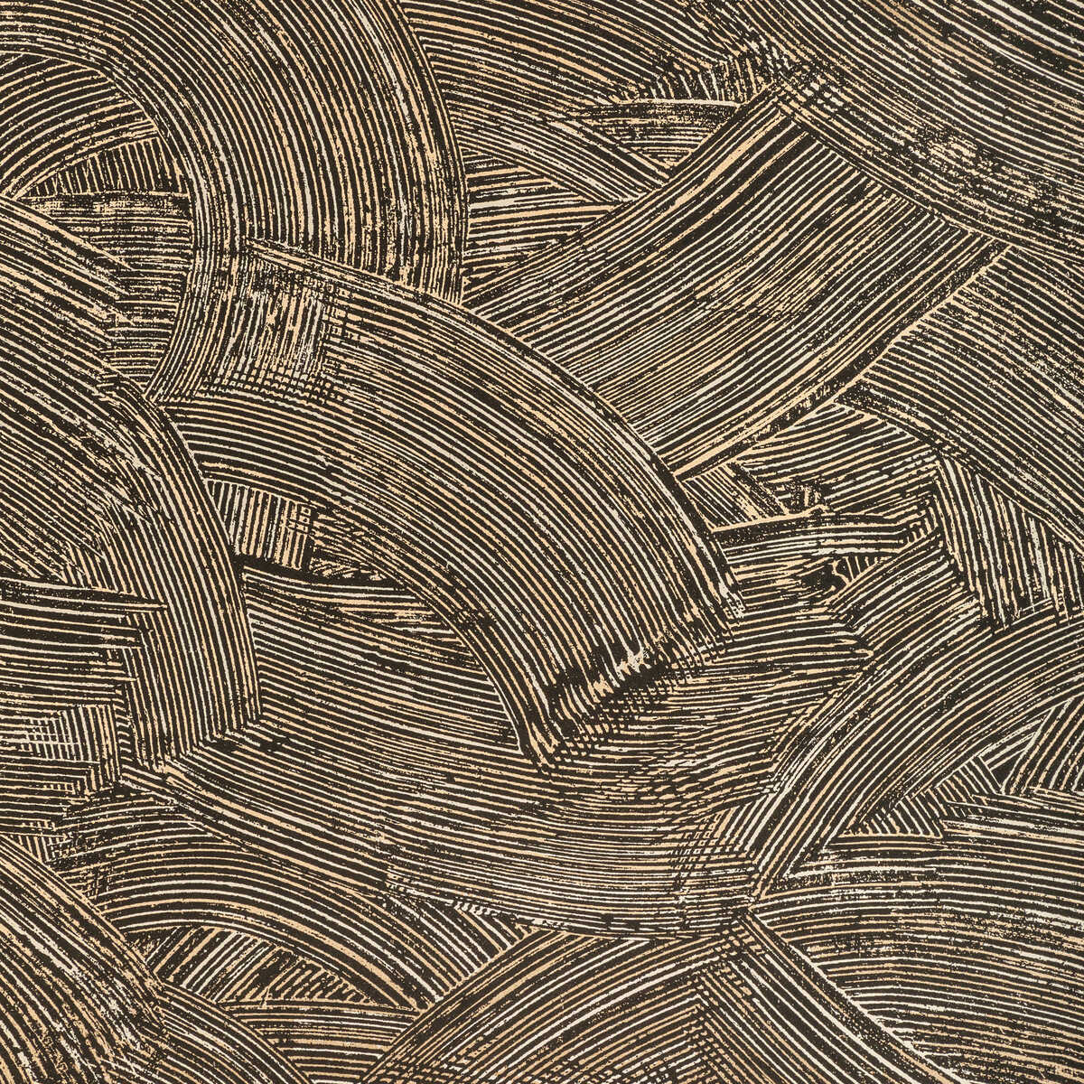 Modern Swirl Wp - Noir - KRAVET COUTURE Wallpaper