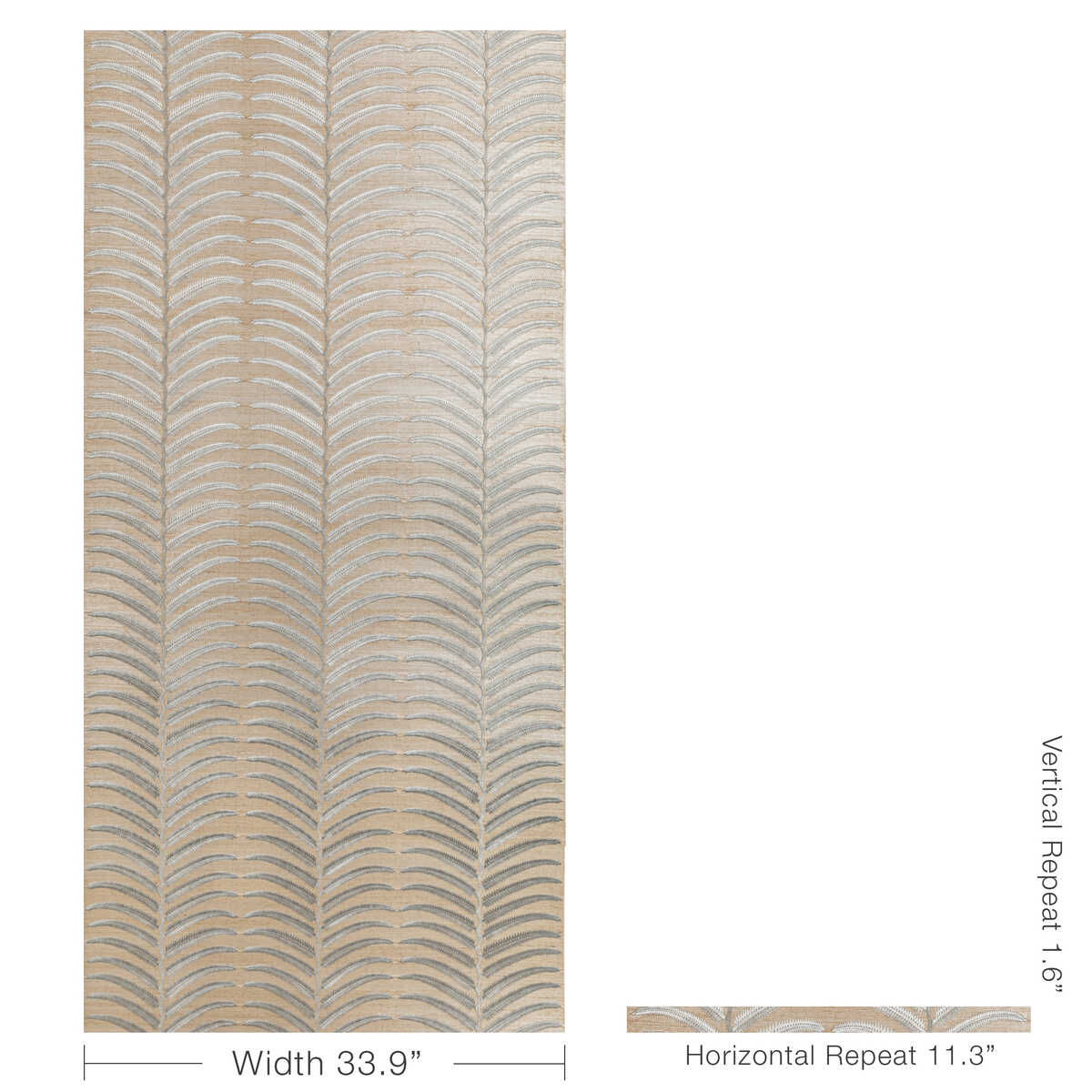Plantae Emb Sisal - Grey - KRAVET COUTURE Wallpaper