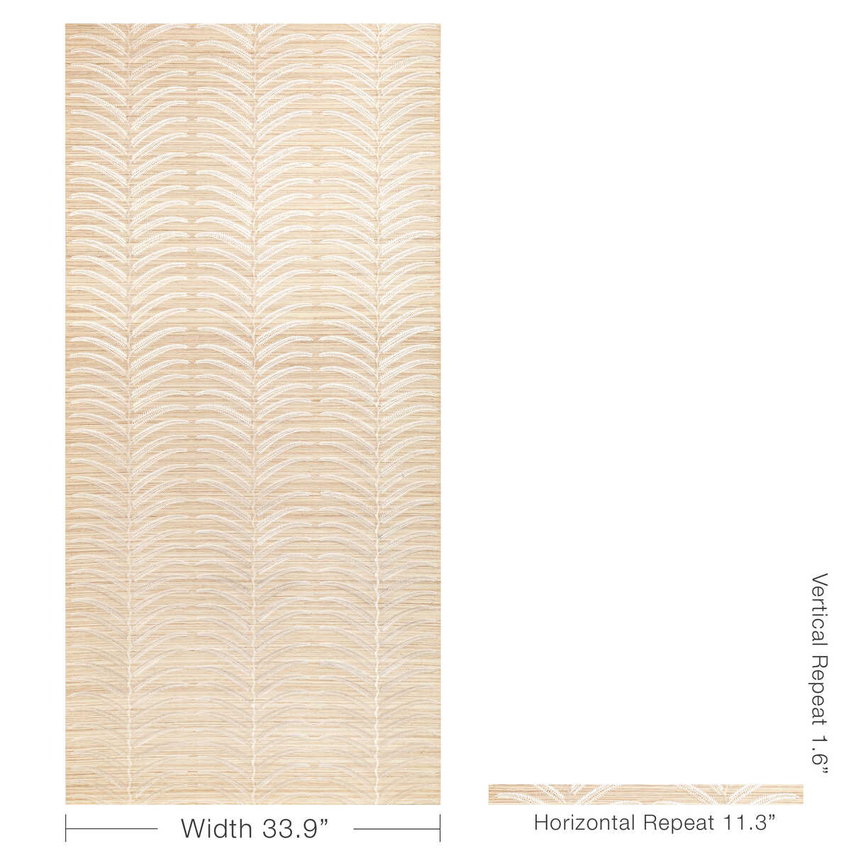Plantae Emb Sisal - Ivory - KRAVET COUTURE Wallpaper