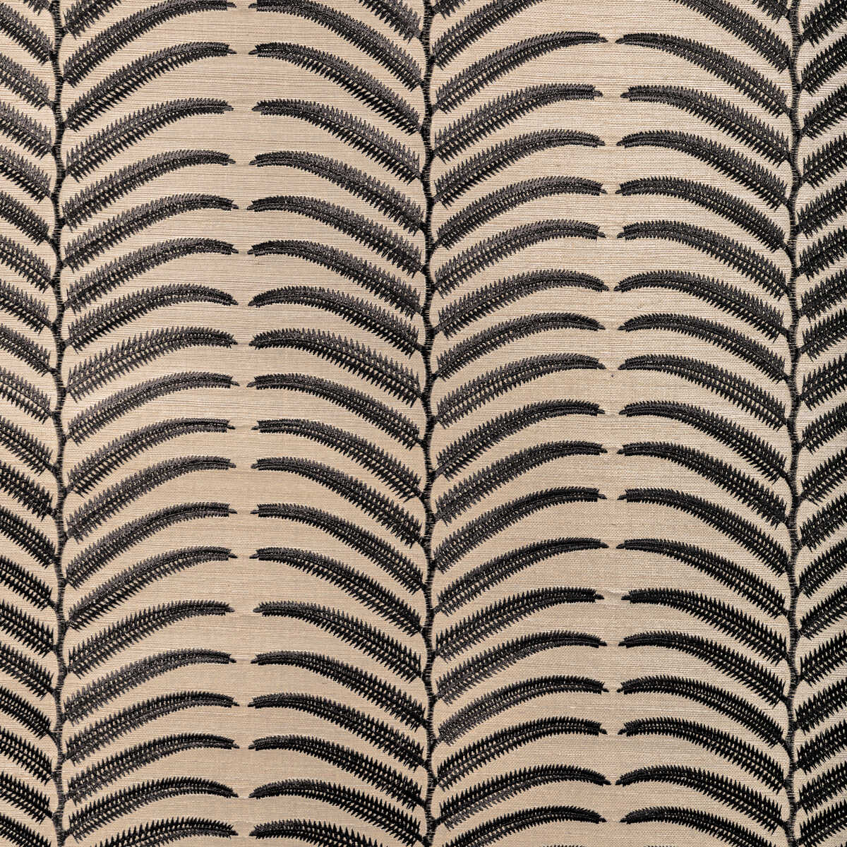 Plantae Emb Sisal - Noir - KRAVET COUTURE Wallpaper