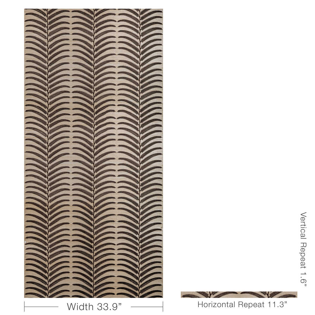 Plantae Emb Sisal - Noir - KRAVET COUTURE Wallpaper