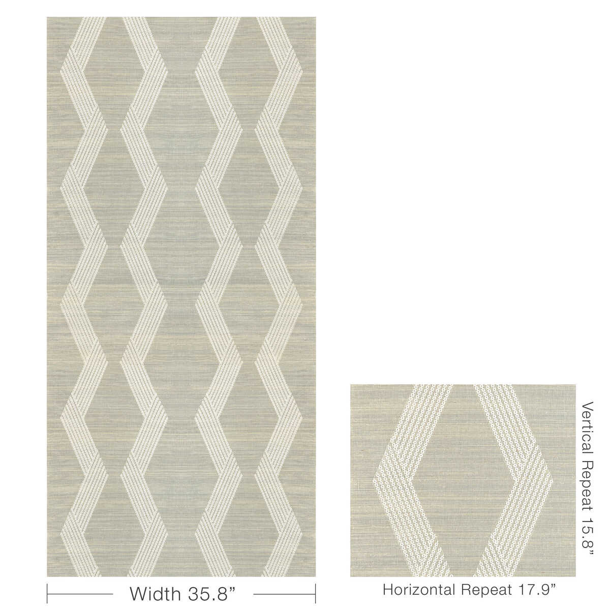 Chainlink Emb Sisal - Ice - KRAVET COUTURE Papel pintado
