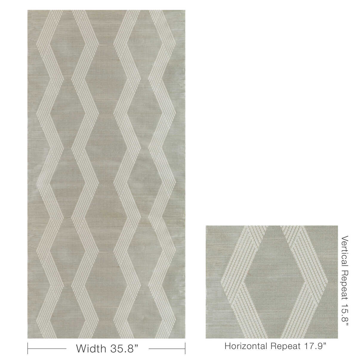 Chainlink Emb Sisal - Grey - KRAVET COUTURE Wallpaper