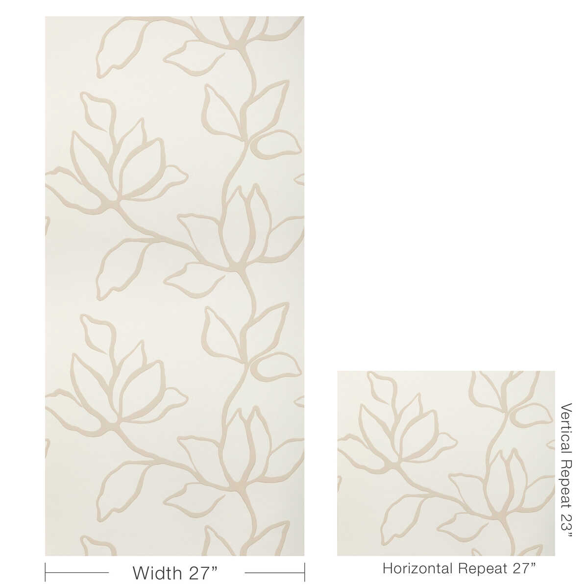 Floral Sketch Wp - Natural - KRAVET COUTURE Wallpaper