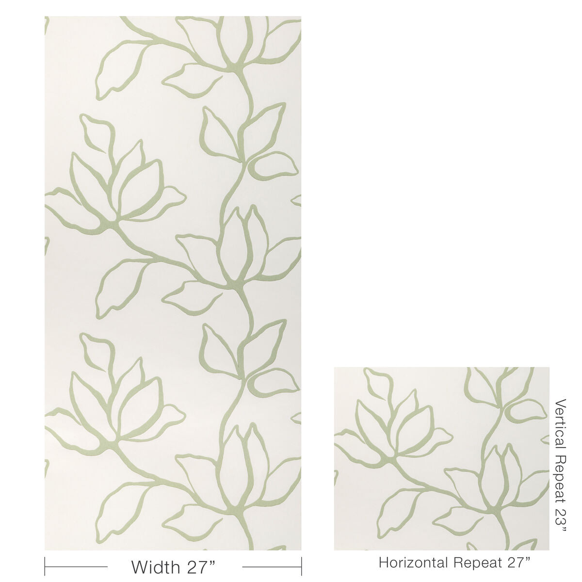 Floral Sketch Wp - Sage - Kravet Couture Papel pintado