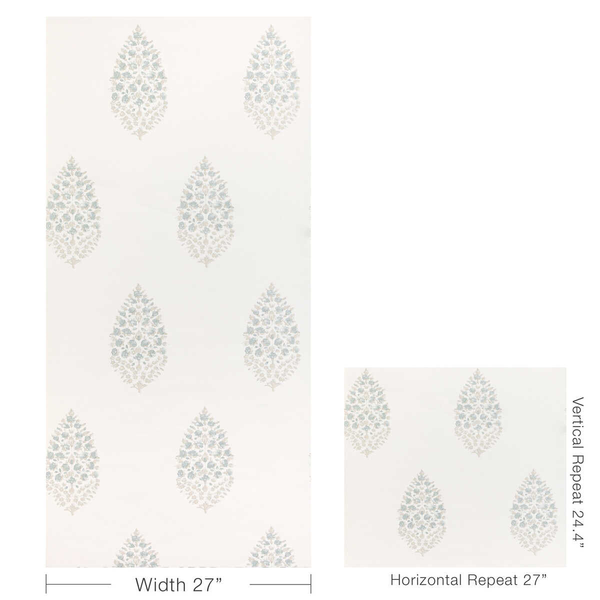 Atelier Paisley Wp - Mist - KRAVET COUTURE Wallpaper