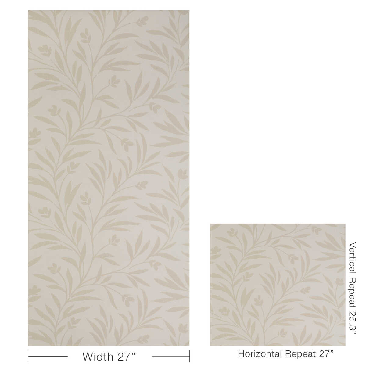 Wispy Vines Wp - Natural - KRAVET COUTURE Wallpaper