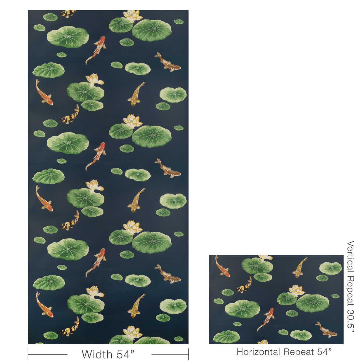 Lotus Pond Wp - Lagoon - KRAVET COUTURE Wallpaper