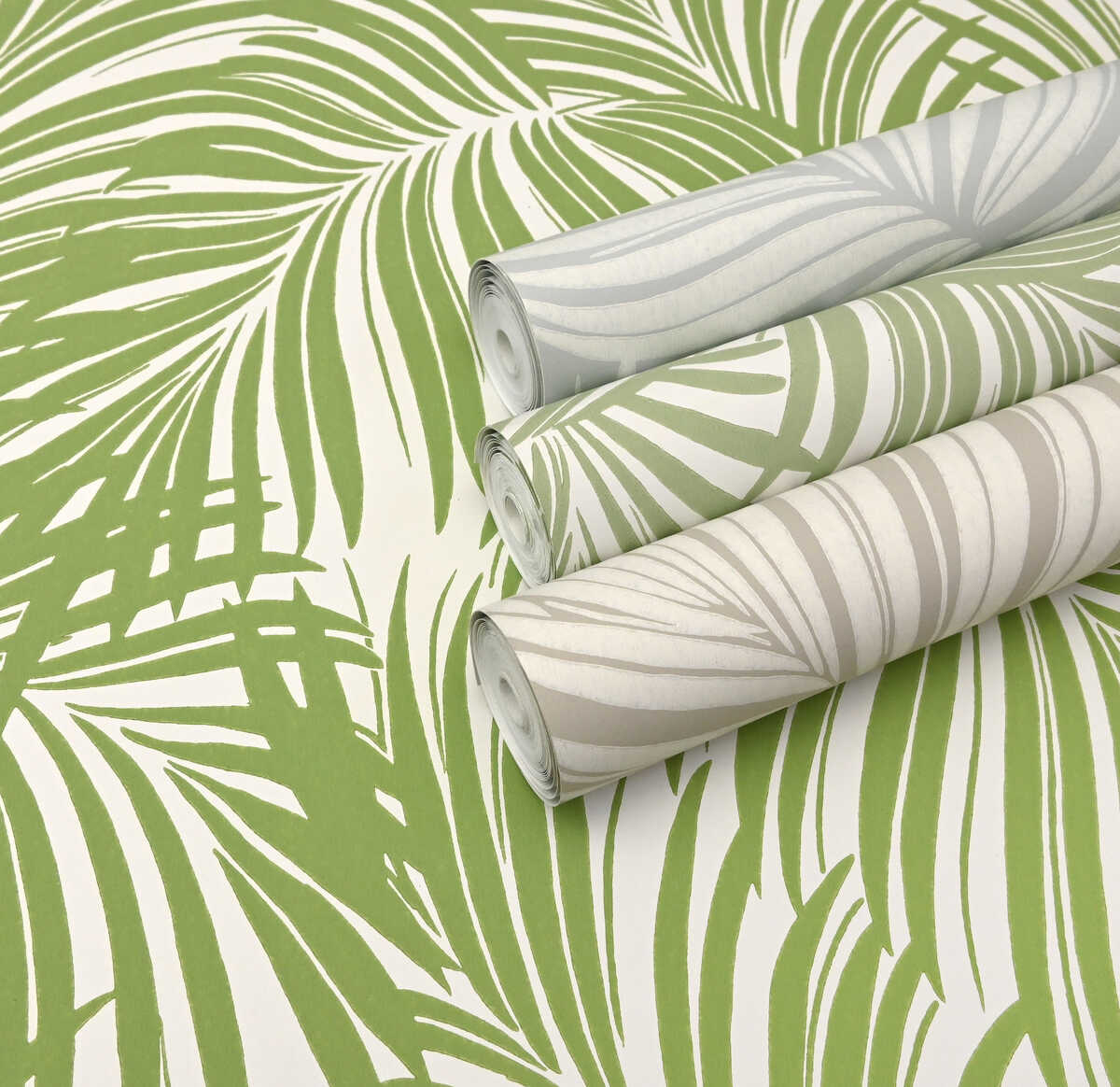 Palm Leaf Wp - Light Green - KRAVET COUTURE Wallpaper