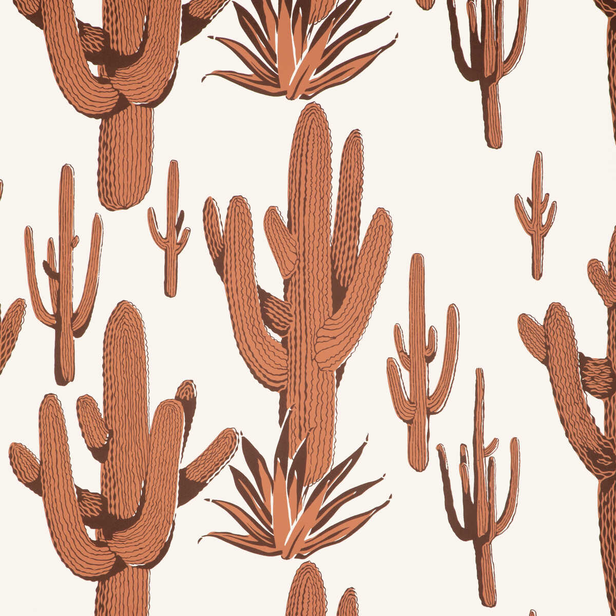 Cacti Land Wp - Clay - KRAVET COUTURE Papel pintado