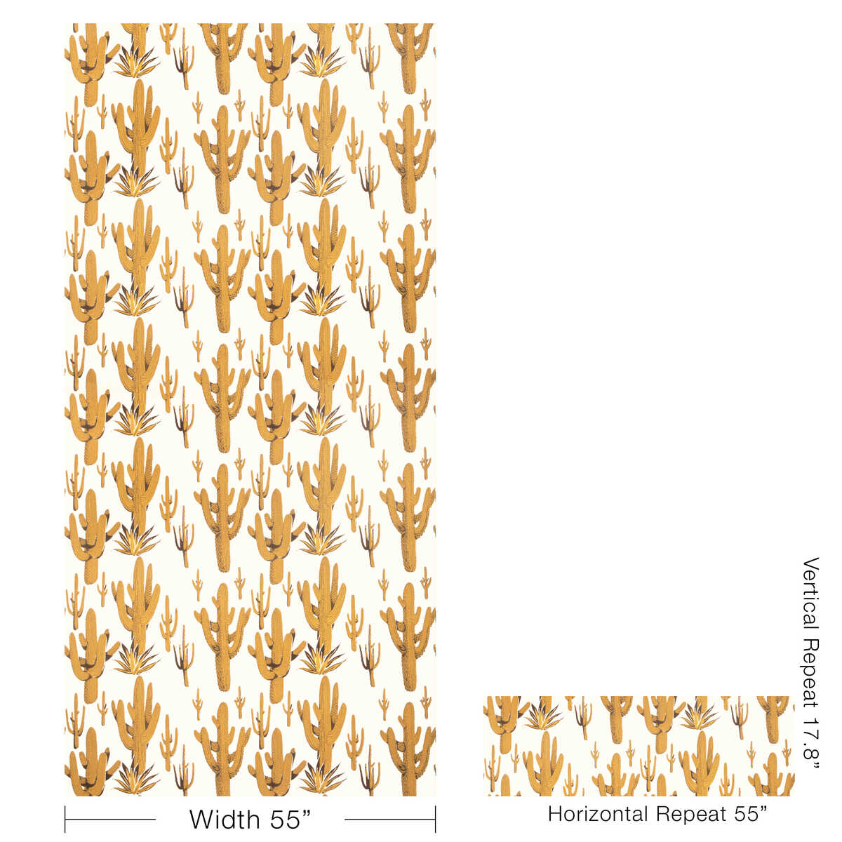 Cacti Land Wp - Saffron - KRAVET COUTURE Papel pintado