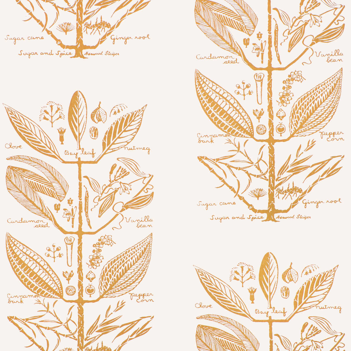 Sugar And Spice Wp - Gold - KRAVET COUTURE Papel pintado