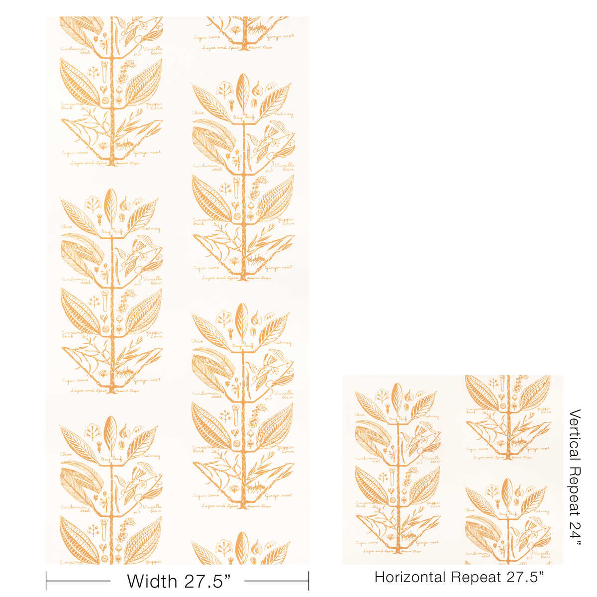 Sugar And Spice Wp - Gold - KRAVET COUTURE Papel pintado