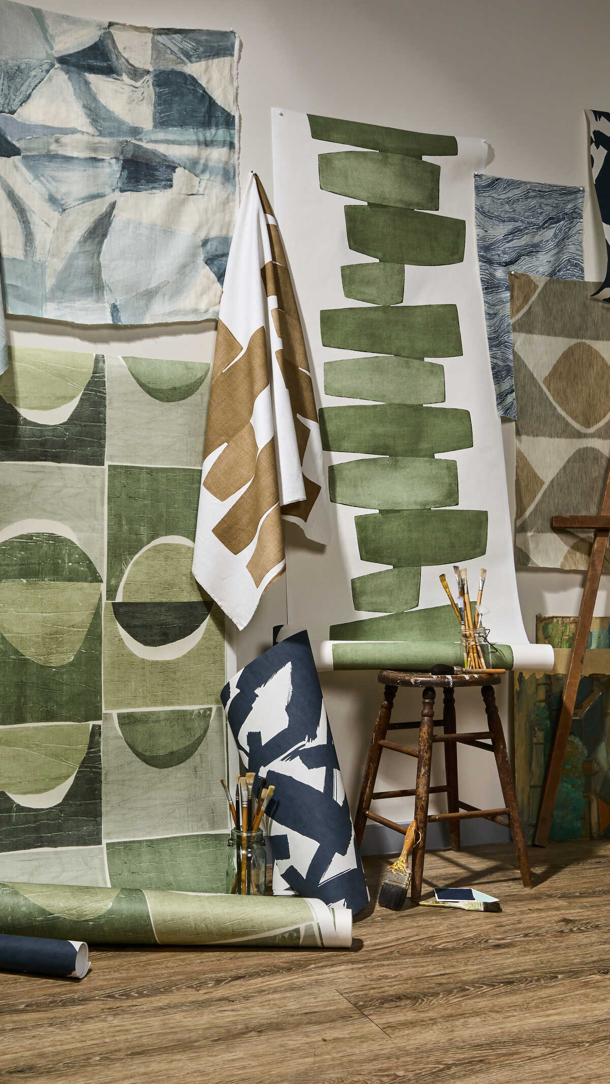 Stacked Wp - Leaf - KRAVET COUTURE Papel pintado