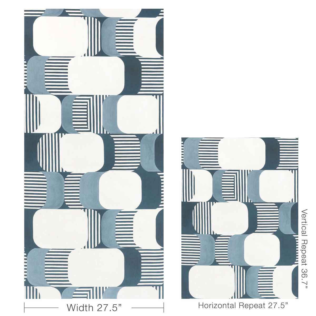 Good-Vibes-Indigo-Kravet-Couture-Wallpaper - KRAVET COUTURE Wallpaper
