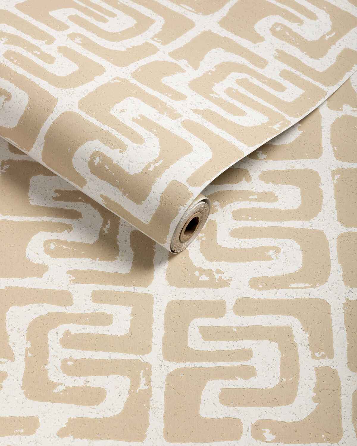 Oui-Bloc-Due-Sand-Kravet-Couture-Wallpaper - KRAVET COUTURE Wallpaper