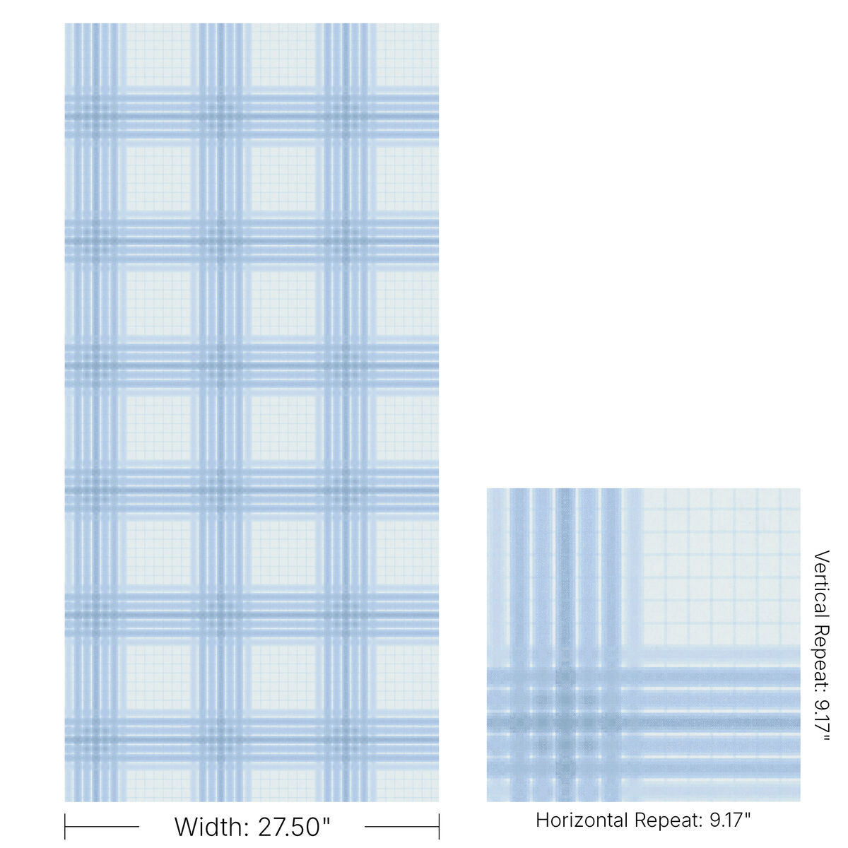 Wayland Plaid Wp - Blue Bay - Kravet Couture Wallpaper