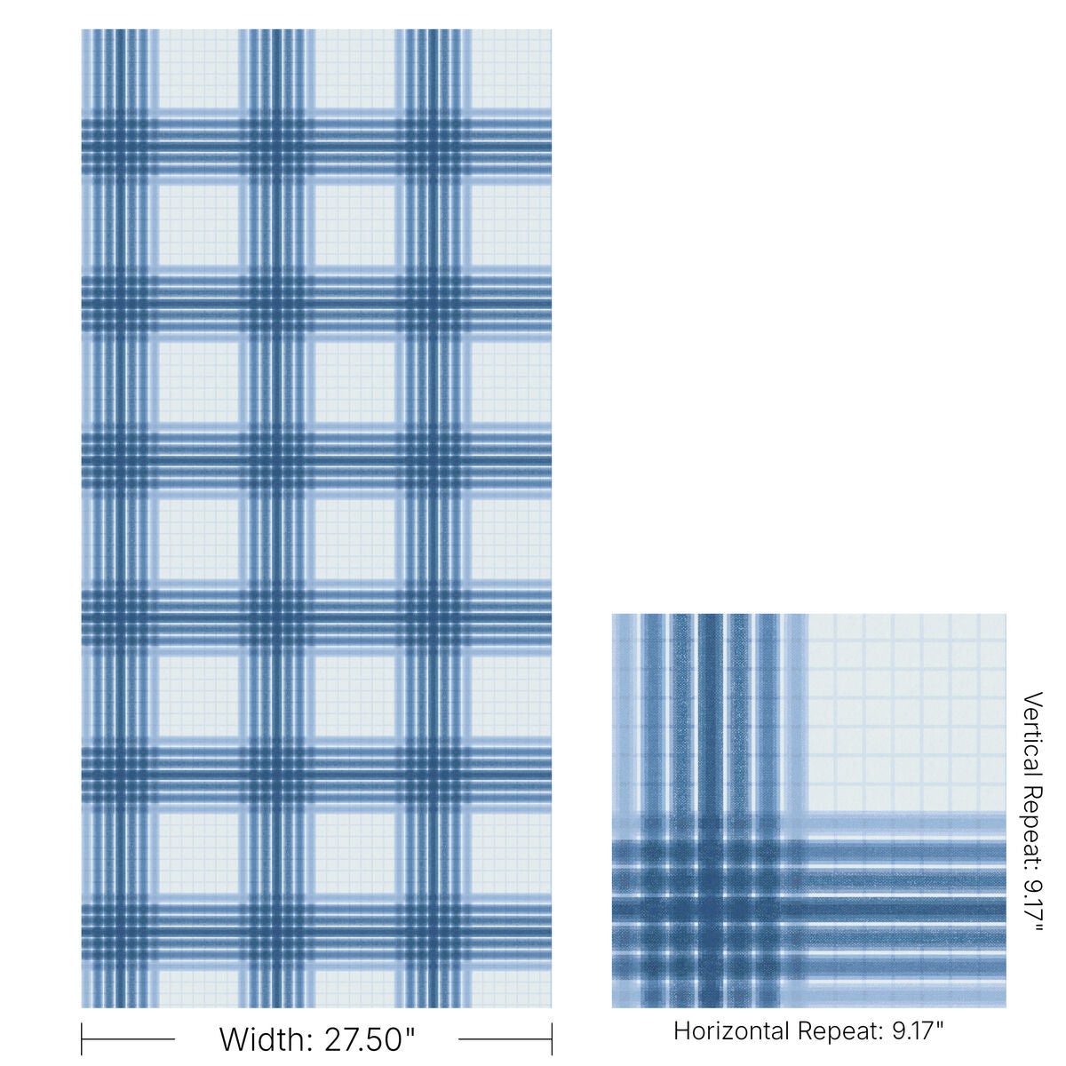 Wayland Plaid Wp - Boca Blue - Kravet Couture Wallpaper