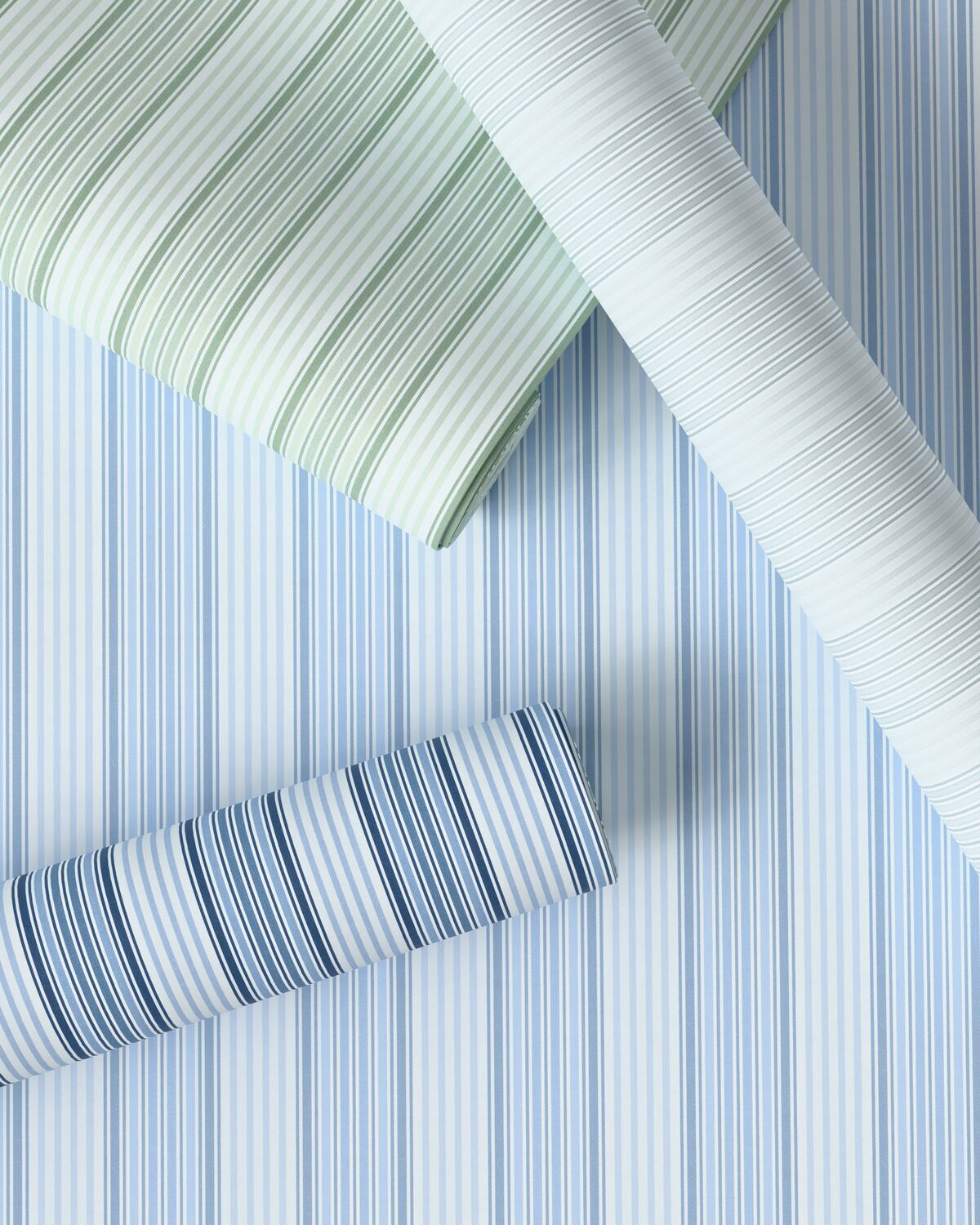 Douglas Stripe Wp - Blue Bay - Kravet Couture Wallpaper