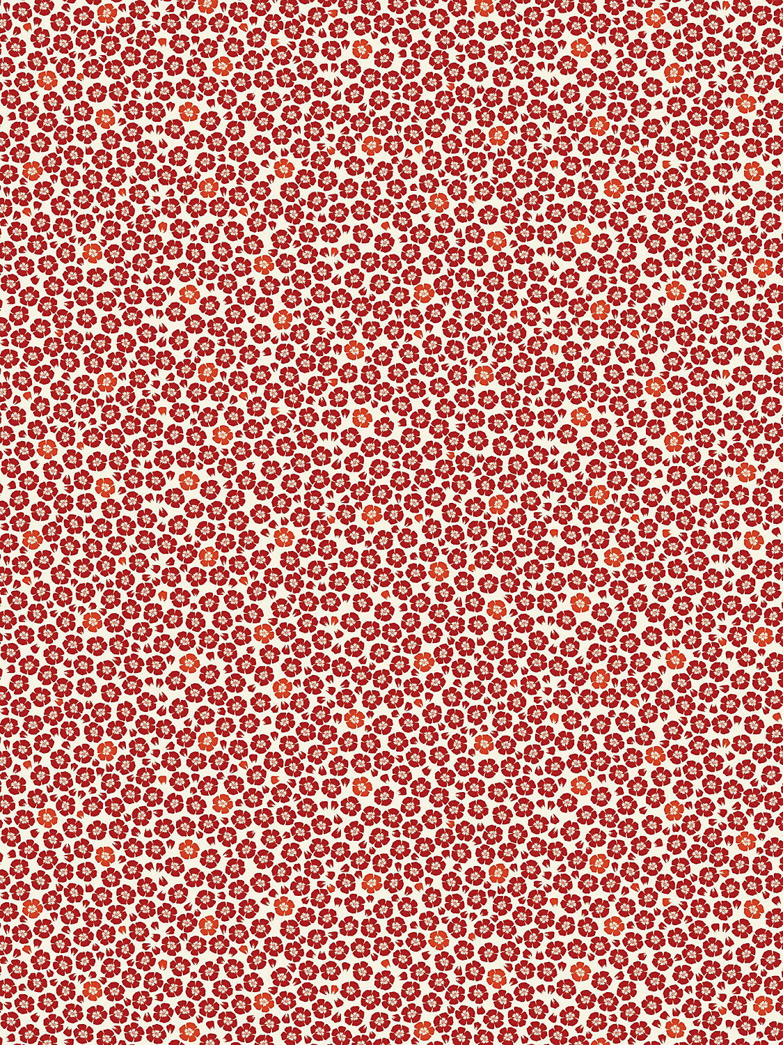 Coquelicot - Rouge - Scalamandre Wallpaper