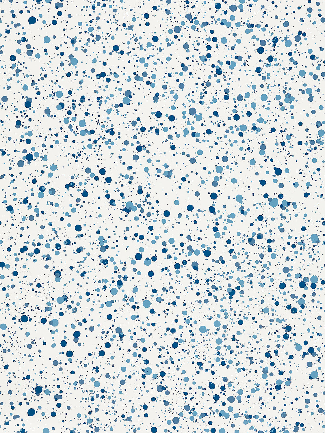 Spatter - Navy On White - Scalamandre Wallpaper