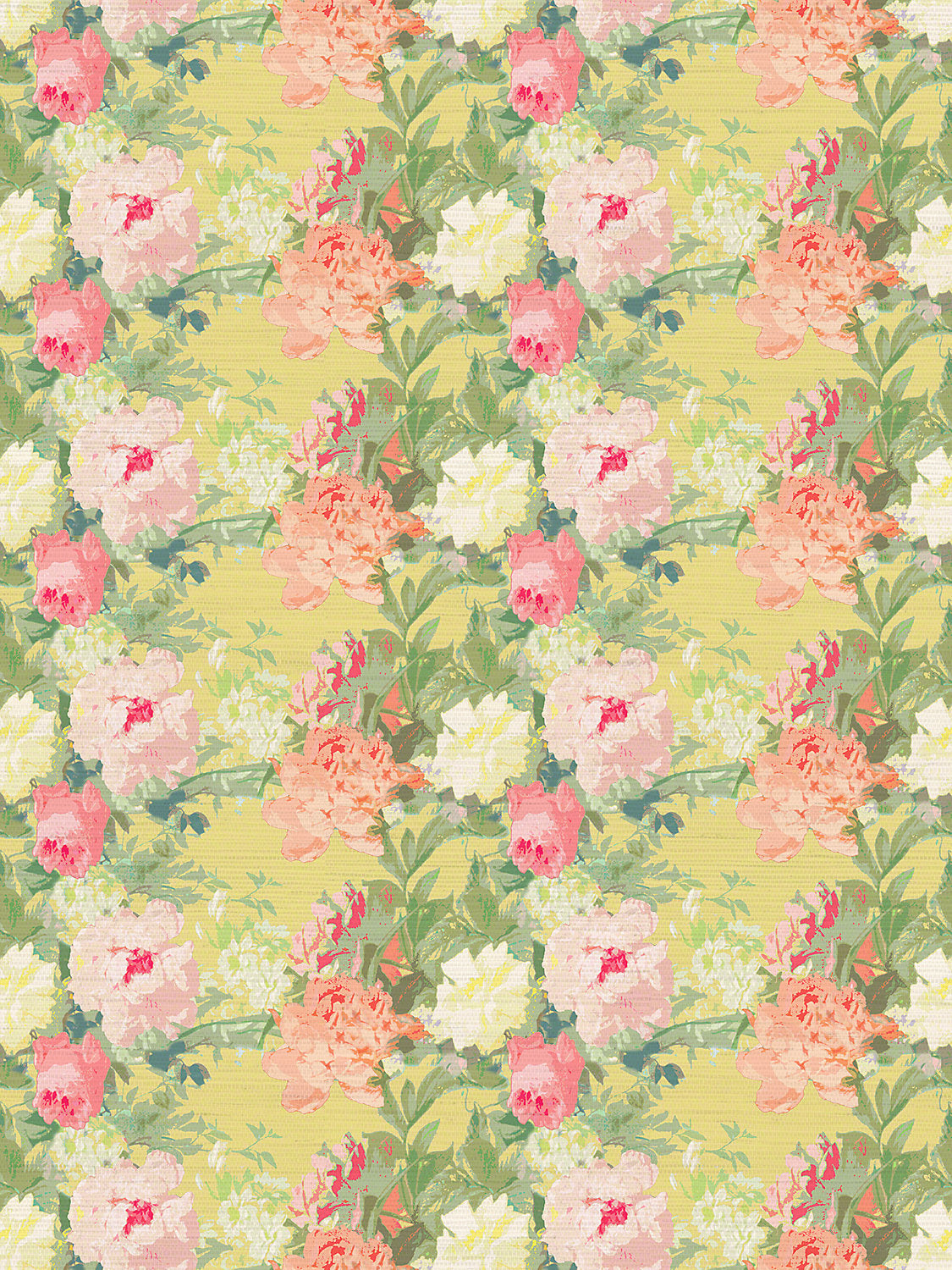 Les Fleurs - Lemon - Scalamandre Wallpaper