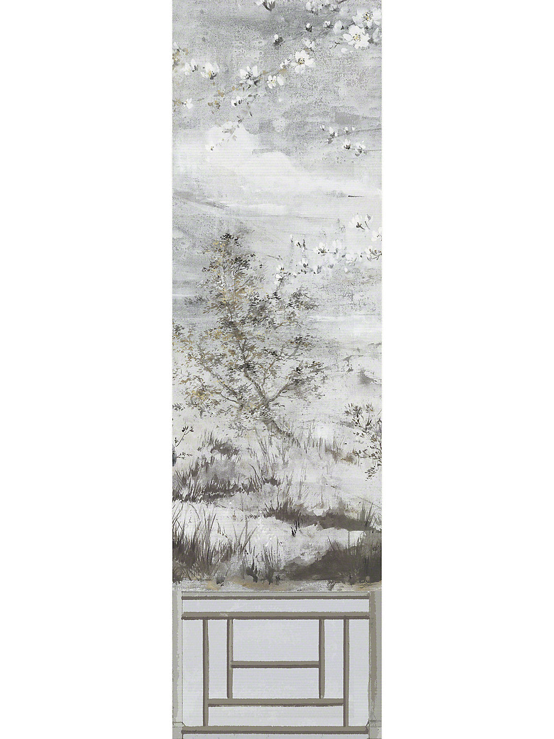 Crested Crane Mural | Panel 4 - Silver Gold