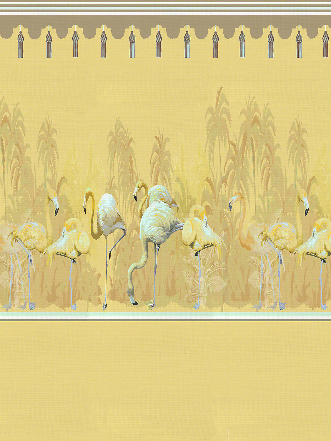 Palm Springs Diptych - Golden - Right Panel - Scalamandre Wallpaper