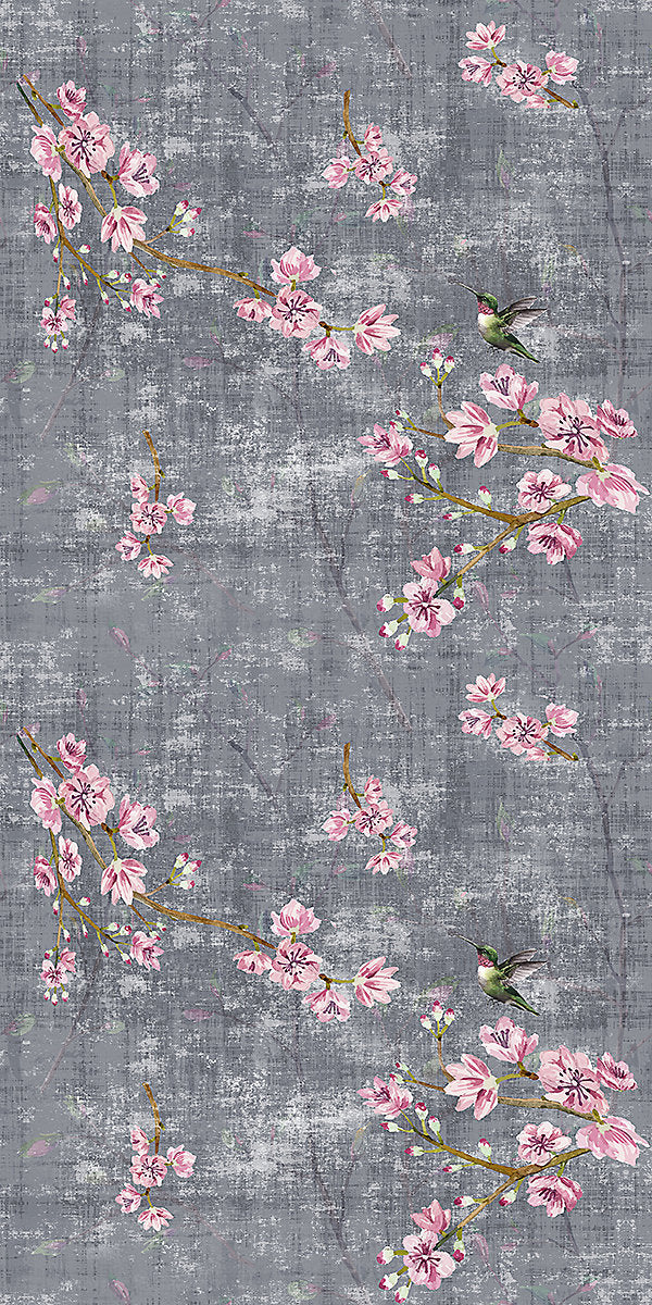 Blossom Fantasia - Charcoal - Scalamandre Wallpaper