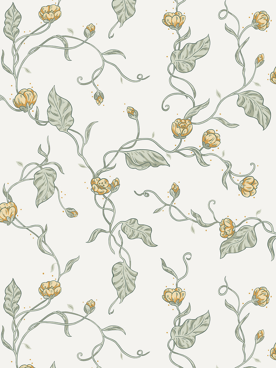 Elmire - Spring Green - Scalamandre Wallpaper
