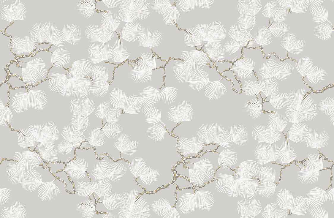 Pine - Grey by Scalamandre Wallpaper