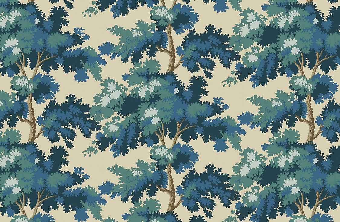 Raphael - Dark Blue by Scalamandre Wallpaper - Scalamandre Wallpaper