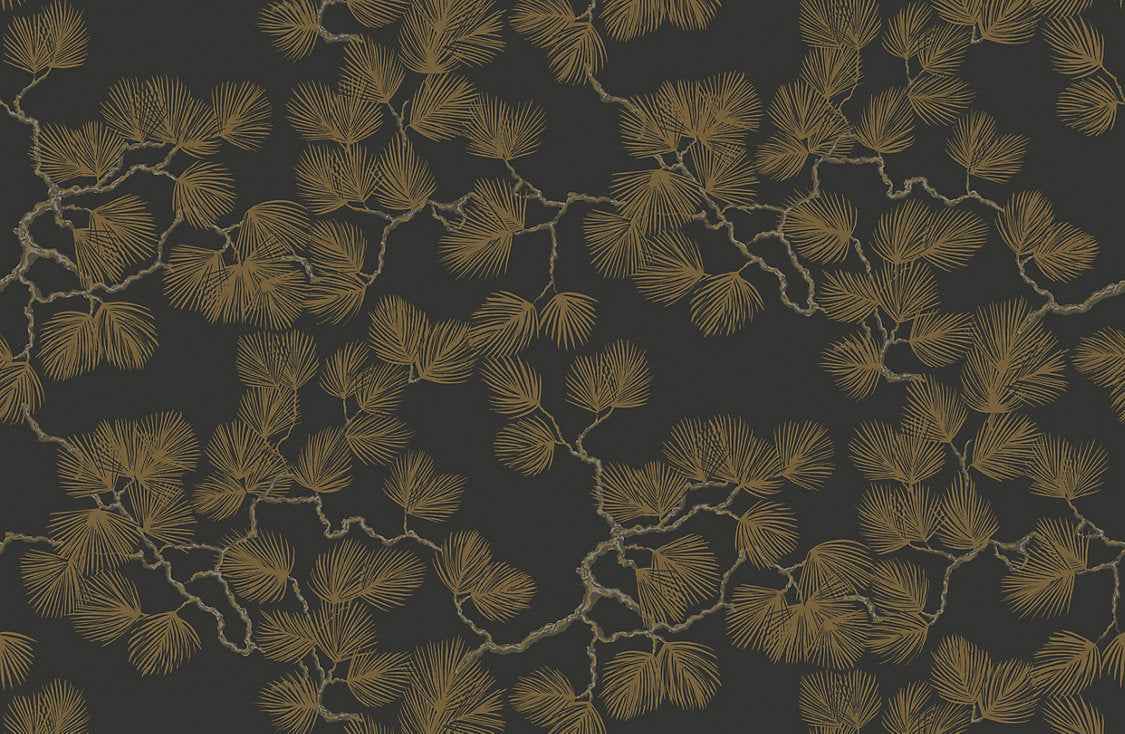 Pine - Black by Scalamandre Wallpaper - Scalamandre Wallpaper