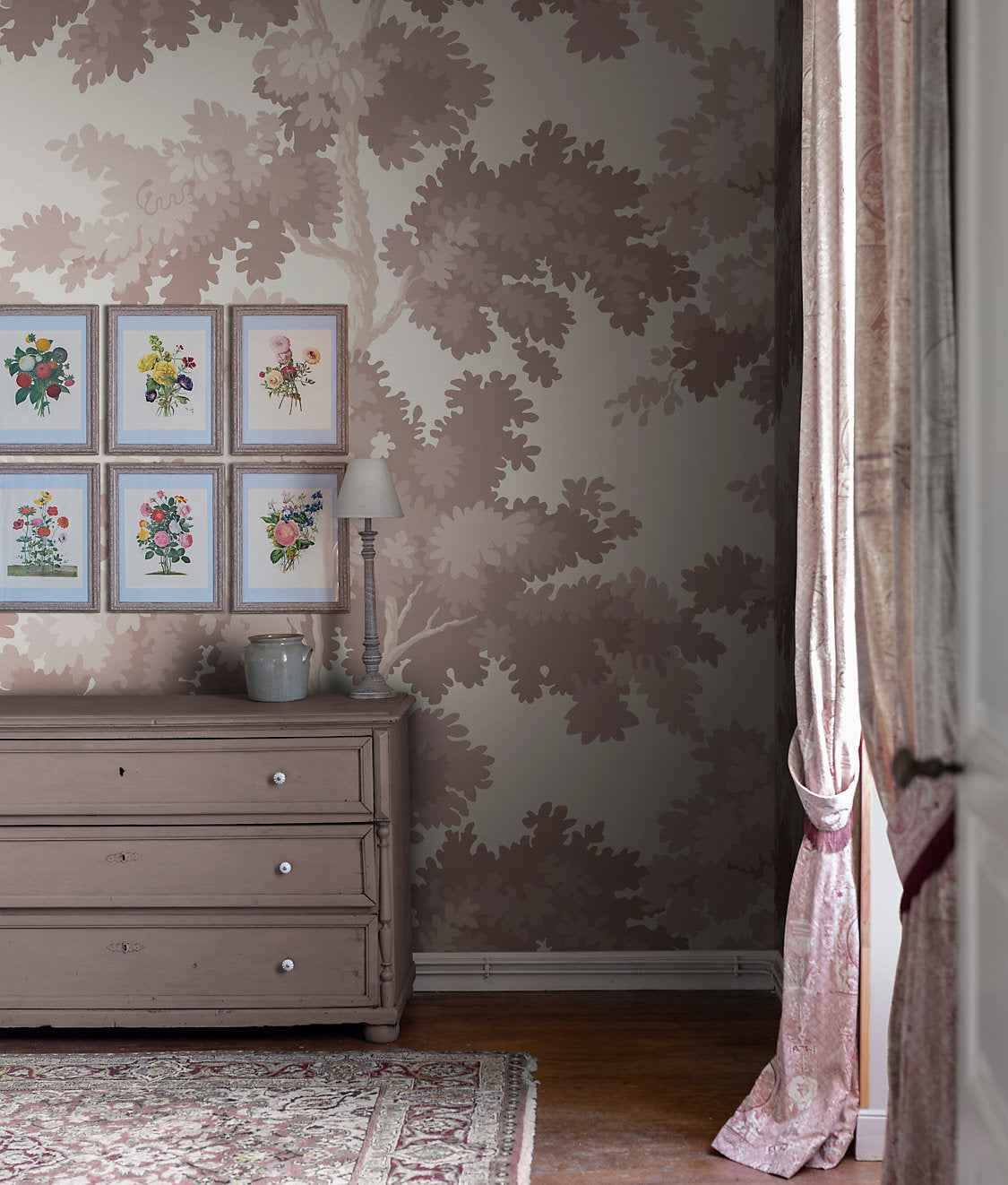 Raphael Forest | Mural - Blush by Scalamandre Wallpaper