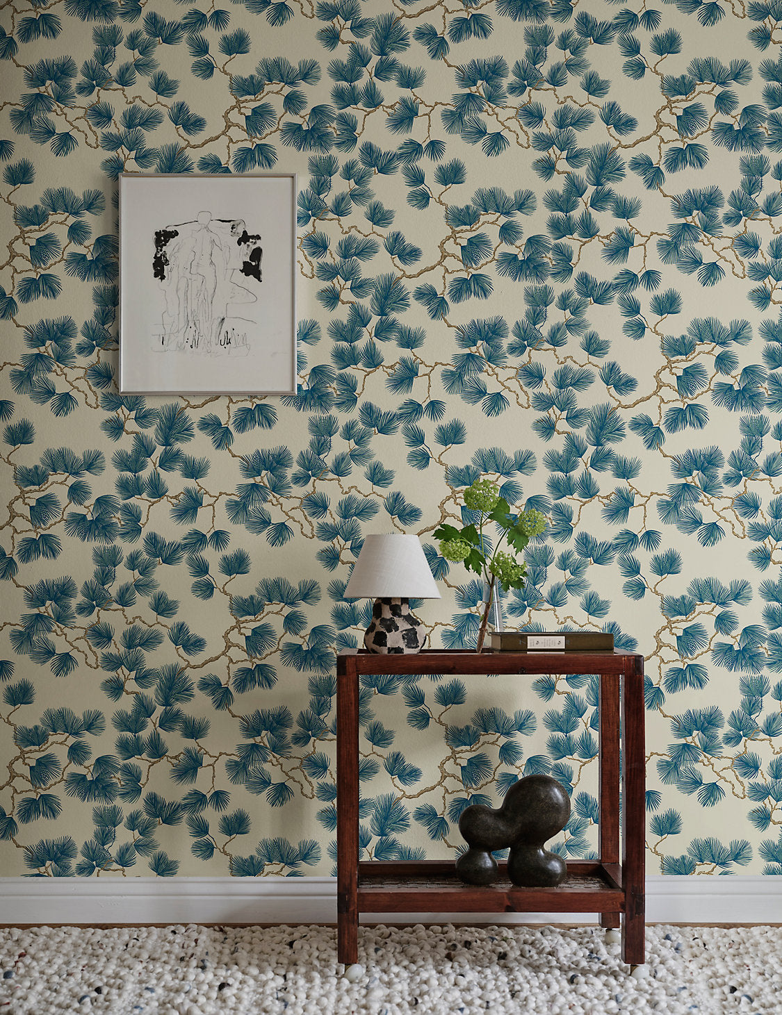 WSB 0804 0327 Pine Blue by Sandberg Wallcovering