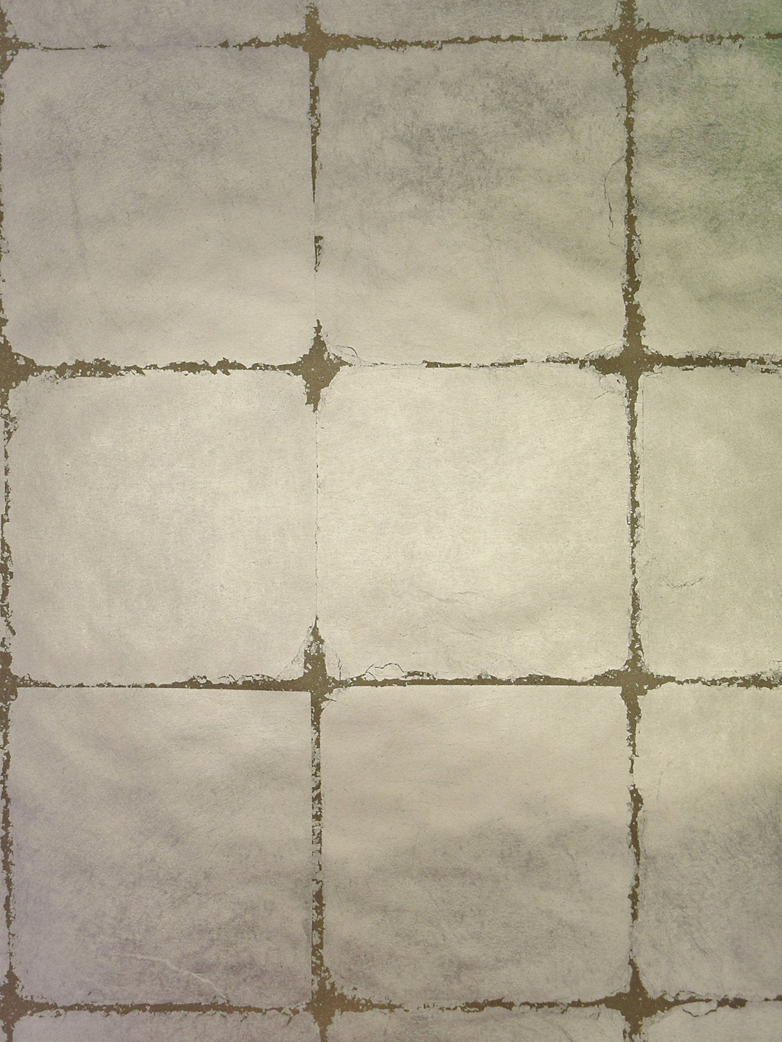 Silver Leaf Squares - Platinum - Scalamandre Wallpaper